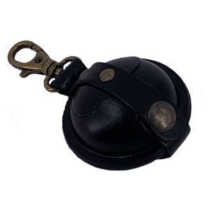 MIKA 28071101 Mini Geldbörse mit Karabiner Sattelleder schwarz