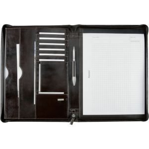 Alassio 30054 Schreibmappe A4 MONACO Leder dunkelbraun-antik