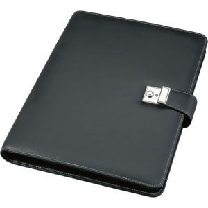 Alassio 31513 Dokumentenmappe A4 mit Schloss Leder schwarz